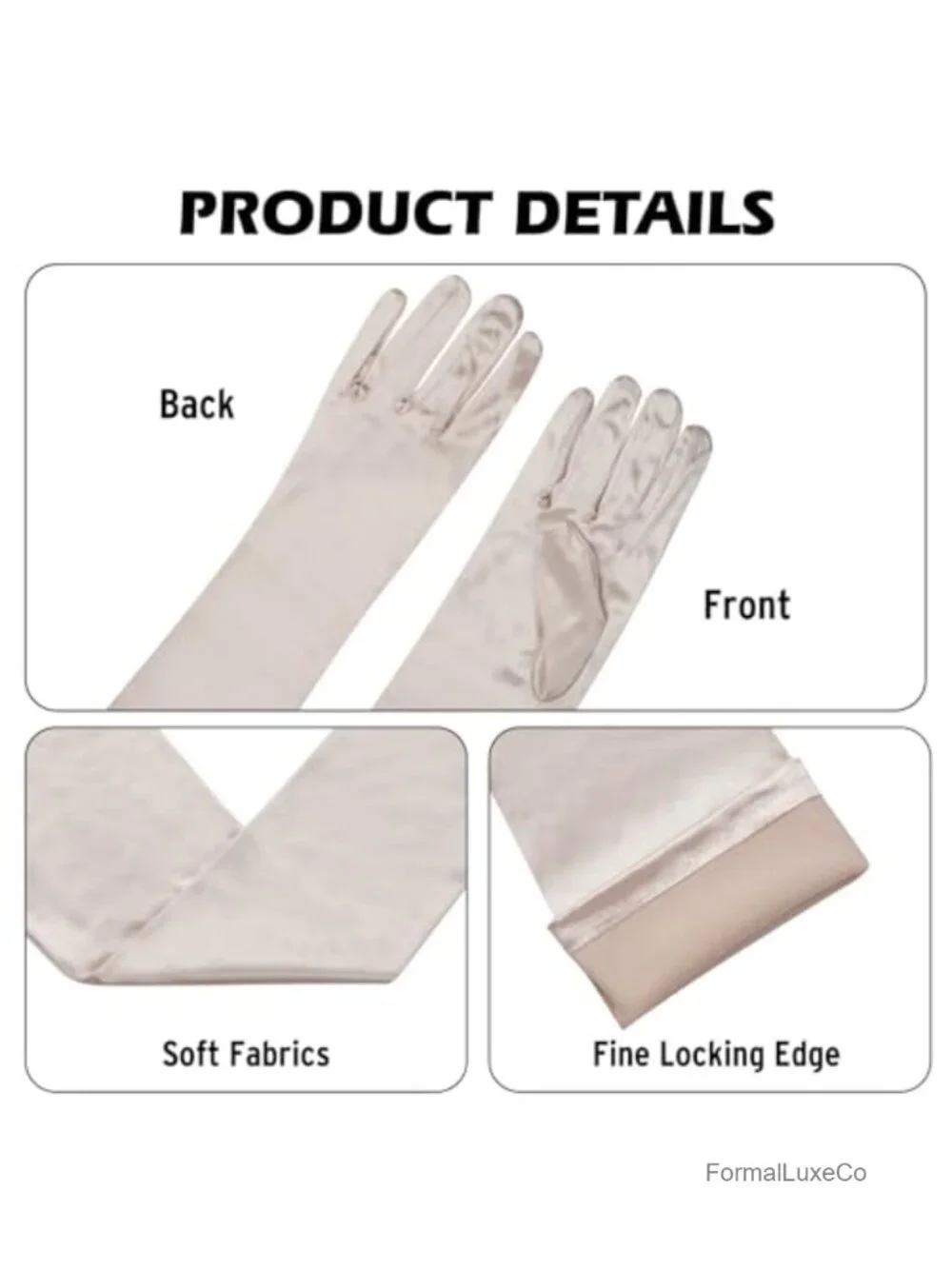 Long Opera Party Gloves Women 1920s Satin Stretchy Elbow Length 22